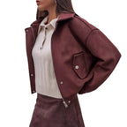 Damen Kunstlederjacke mit modernem Schnitt und praktischen Taschen R&B