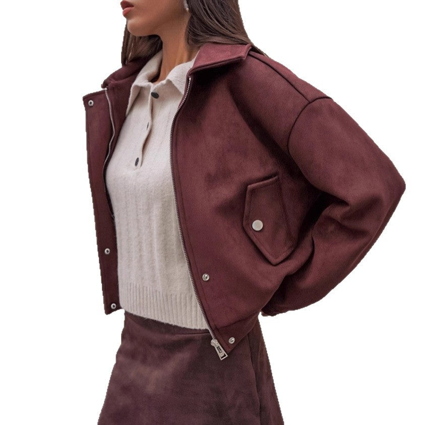 Damen Kunstlederjacke mit modernem Schnitt und praktischen Taschen R&B