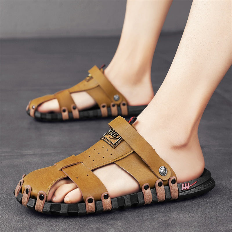 Herren Bequeme Leder-Sandalen mit innovativem Riemensystem R&B