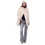 Damen eleganter Duffle-Mantel mit doppelter Knopfleiste und luxuriösen Details R&B