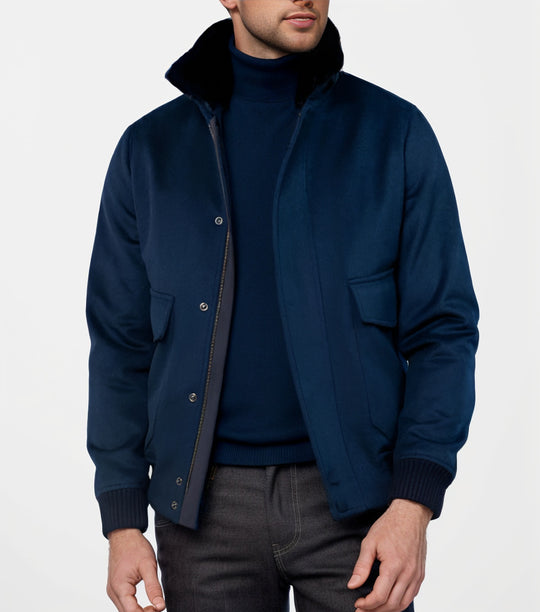 Herren stilvolle Übergangsjacke mit weichem Kragen und praktischen Eingrifftaschen R&B
