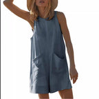 Damen Lässiger Jumpsuit mit praktischen Taschen und weit geschnittenem Design R&B