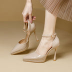 Damen elegante Pumps mit schmalem Riemen und spitz zulaufendem Design