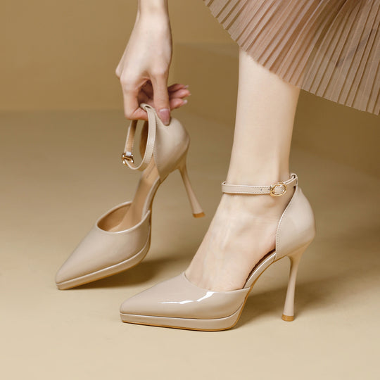 Damen elegante Pumps mit schmalem Riemen und spitz zulaufendem Design R&B