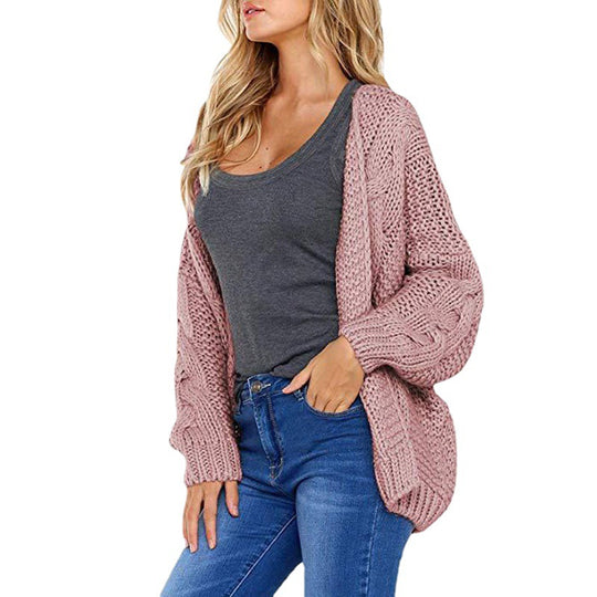 Damen Grobstrickjacke mit lässigem Schnitt und voluminösen Ärmeln R&B