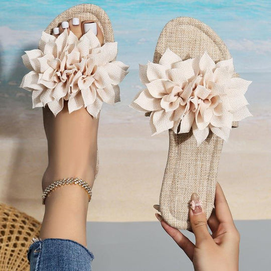 Damen Badeschuhe mit floralem Dekor R&B