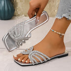 Damen Glamouröse Riemensandalen mit funkelnden Strassakzenten und komfortabler Sohle R&B