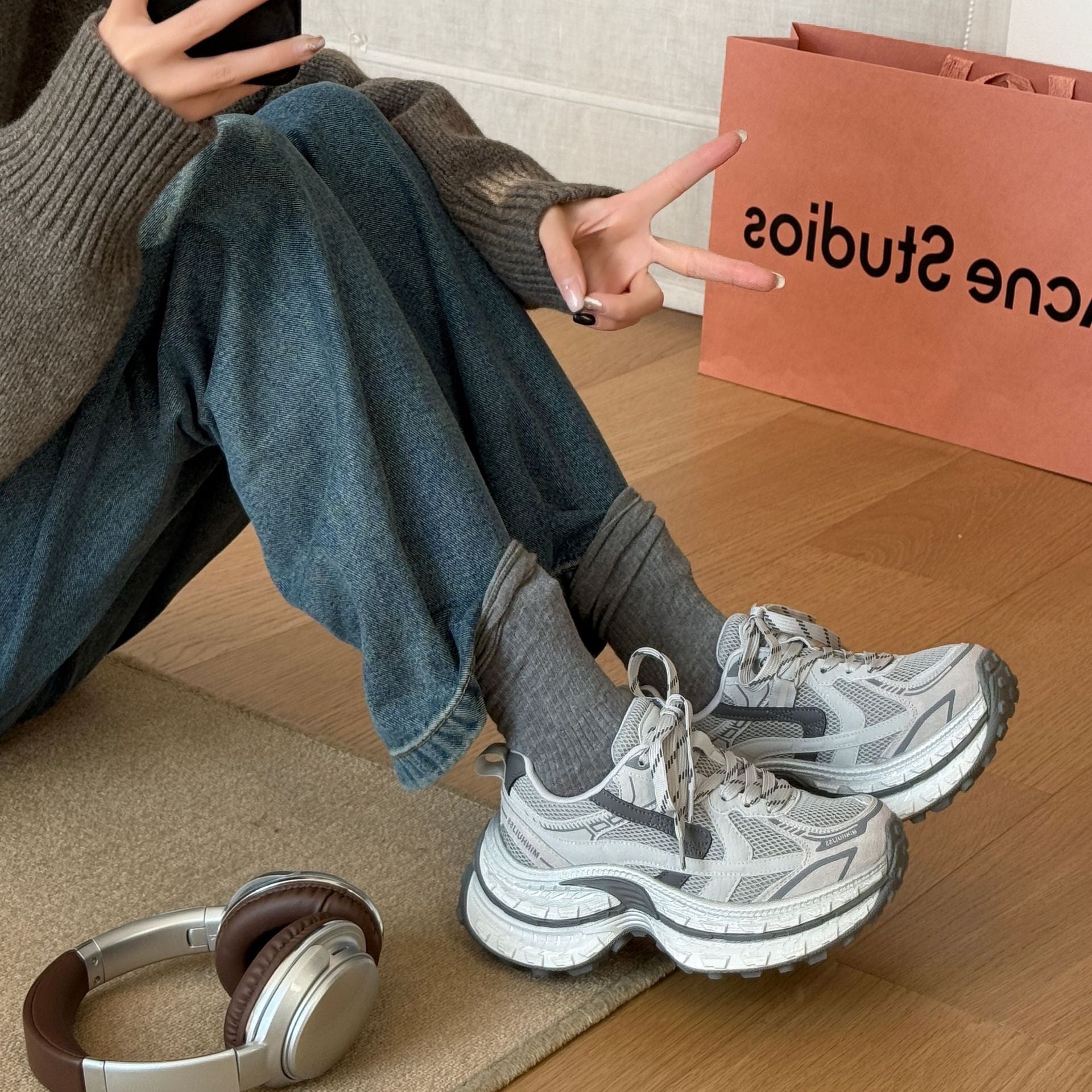 Damen Sportliche Sneaker mit dämpfender Sohle und atmungsaktivem Obermaterial