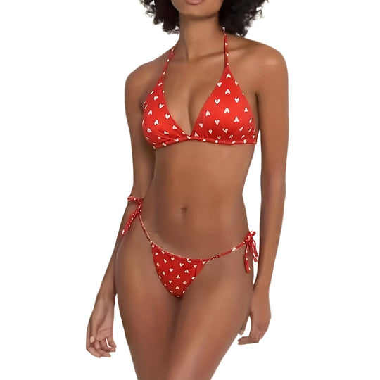 Damen Triangle-Bikini mit verspieltem Herzmuster R&B