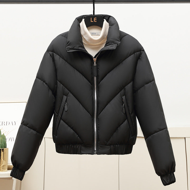 Damen Trendige und kuschelige Pufferjacke mit hohem Kragen und praktischen Eingrifftaschen R&B
