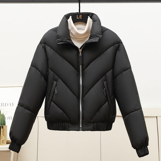 Damen Trendige und kuschelige Pufferjacke mit hohem Kragen und praktischen Eingrifftaschen R&B