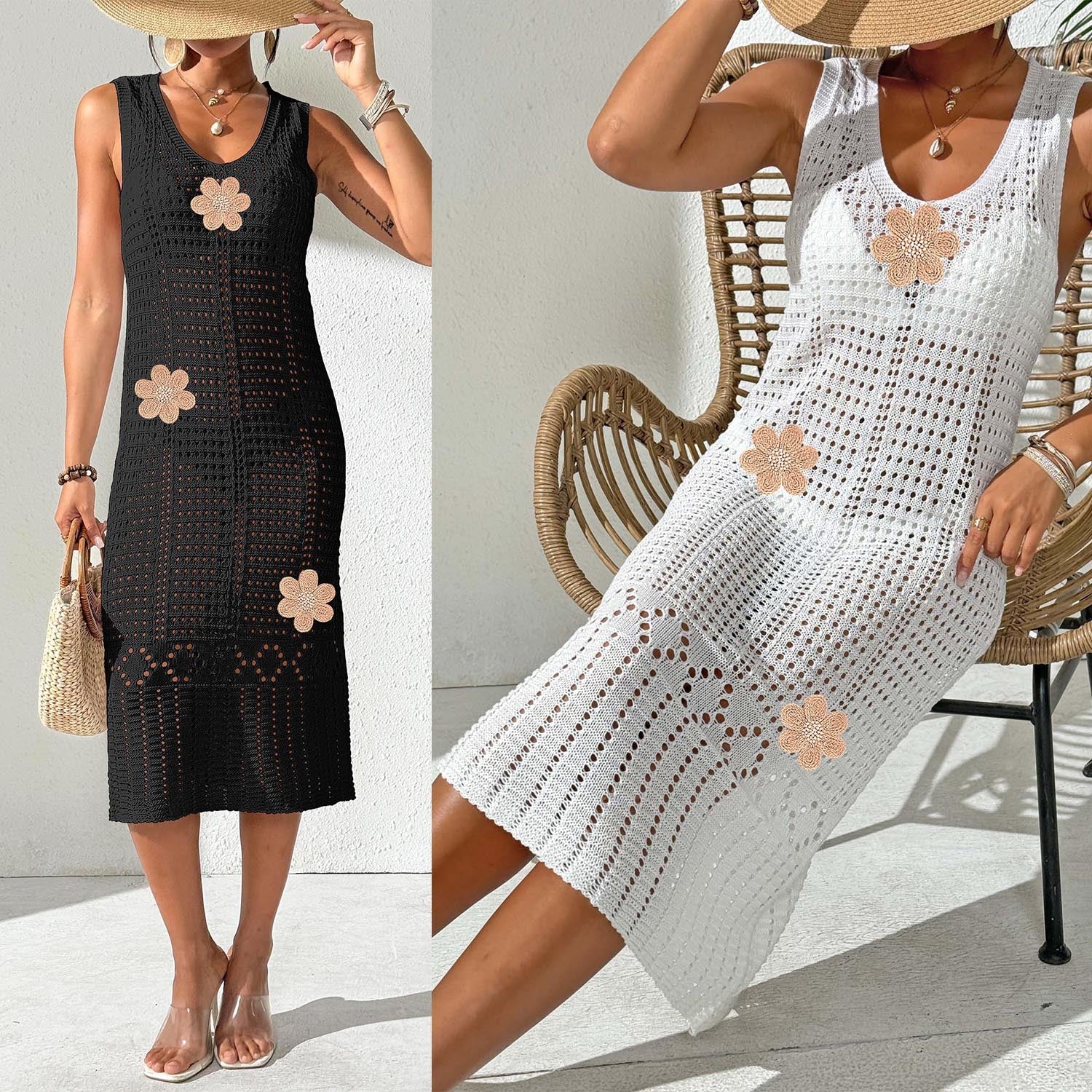Damen Spitzen-Häkeln Kleid R&B