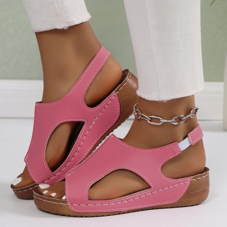Damen Komfortable Zehentrenner-Sandalen mit elastischem Riemendesign R&B