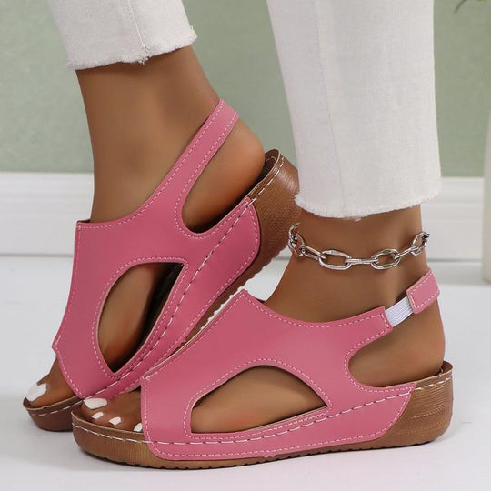 Damen Komfortable Zehentrenner-Sandalen mit elastischem Riemendesign R&B