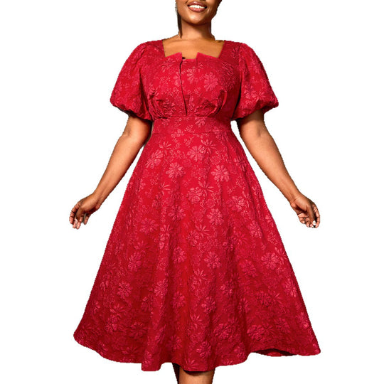 Damen Midikleid mit schwingendem Rock und floralen Mustern R&B