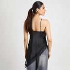 Damen Asymmetrisches Spitzen-Cami mit luxuriösen Details R&B
