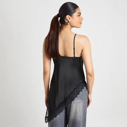 Damen Asymmetrisches Spitzen-Cami mit luxuriösen Details R&B