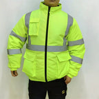 Unisex nan hoch atmungsaktive Warnschutzjacke mit integrierten Lüftern und reflektierenden Kreuzstreifen R&B