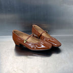 Damen elegante Ballerinas mit dekorativem Riemen und hohem Glanzfinish R&B
