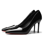 Damen elegante High-Heels mit spitzem Zehenbereich und glänzender Oberfläche R&B