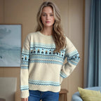 Damen kuscheliger Strickpullover mit festlichem Zopfmuster R&B