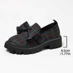 Damen Komfortable Slip-On Loafers mit dekorativer Schleifenapplikation und robustem Profil
