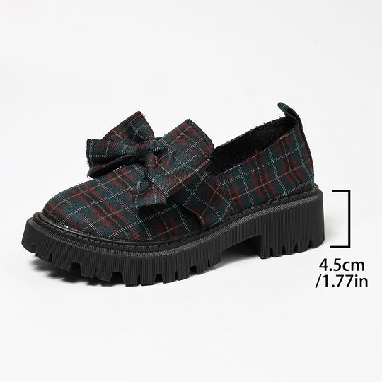 Damen Komfortable Slip-On Loafers mit dekorativer Schleifenapplikation und robustem Profil R&B