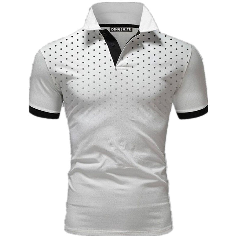 Herren Poloshirt mit modernen Punktdesign und atmungsaktiven Eigenschaften R&B