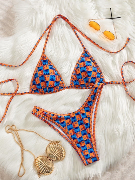 Damen Triangel-Bikini mit aufregendem Streifen-Design R&B
