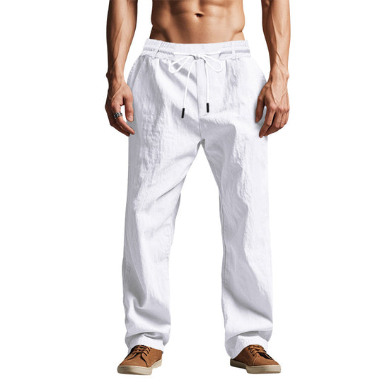 Herren lockere Freizeithose mit elastischem Bund und verstellbarem Kordelzug R&B
