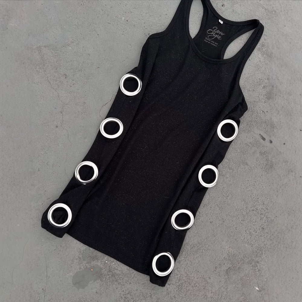 Damen Figurbetontes Minikleid mit metallischen Details R&B