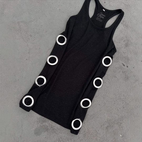Damen Figurbetontes Minikleid mit metallischen Details R&B