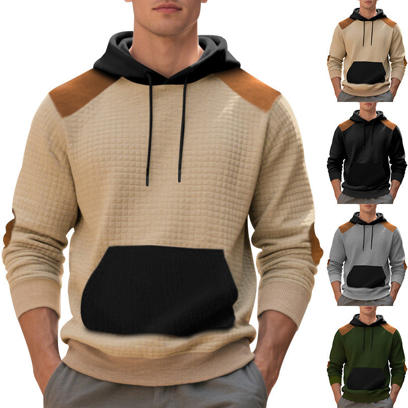 Herren Hoodie mit strukturiertem Stoff und kontrastierenden Details R&B