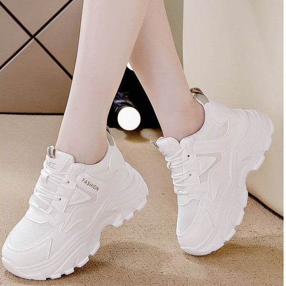 Damen modische Chunky Sneakers mit atmungsaktiver Mesh-Oberfläche und bequemem Fußbett R&B