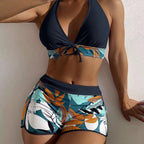 Damen Bikini-Set mit verspieltem Pflanzenmuster R&B