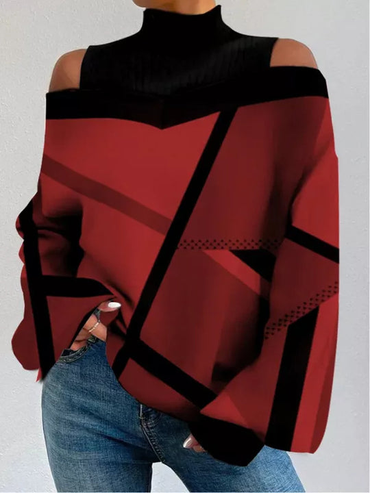 Damen Oversized Pullover mit angesagtem Grafik-Design R&B
