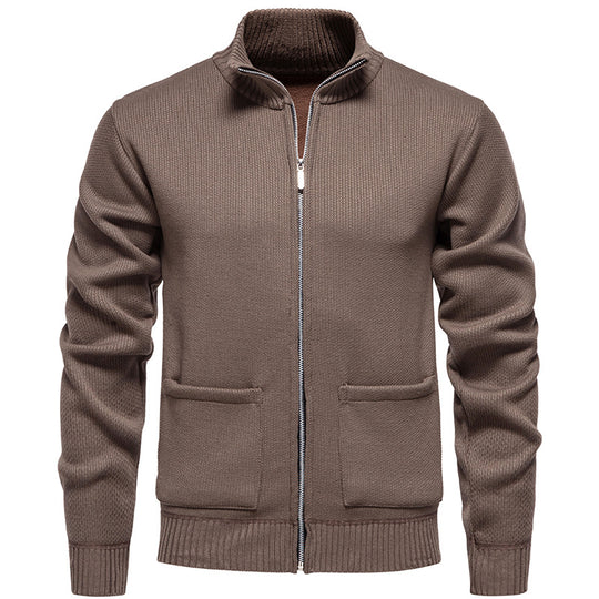 Herren Strickjacke mit modernem Reißverschluss und praktischen Taschen R&B