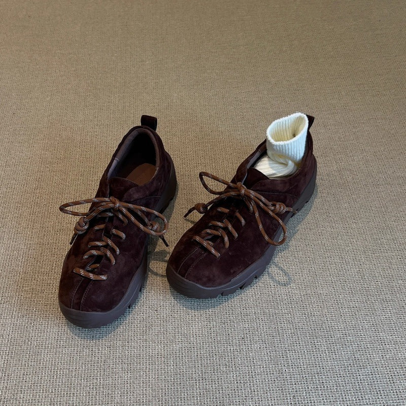 Damen Sportliche Sneaker mit samtiger Wildlederoberfläche und rutschfester Sohle R&B
