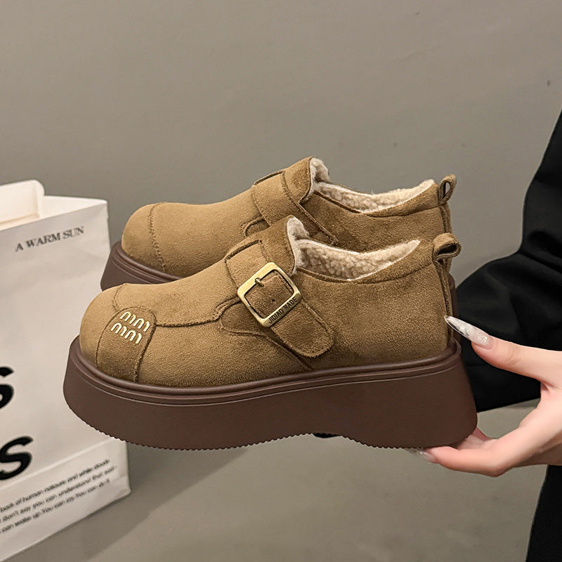 Damen Komfortable Clogs mit modischem Schnallenverschluss und dickem Futtermaterial R&B