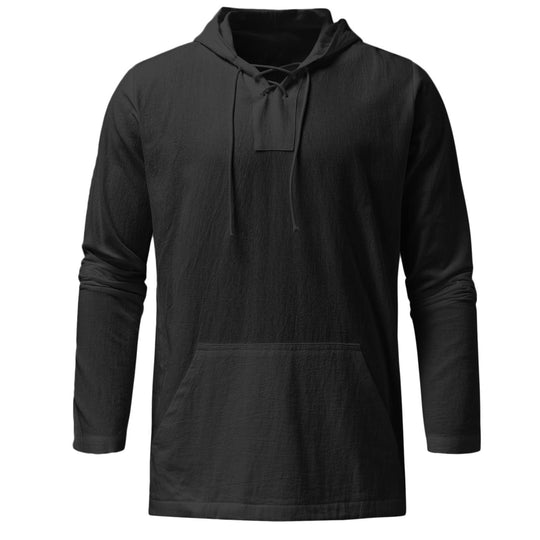 Damen lässiger Langarm-Hoodie mit Kängurutasche und Kapuze R&B