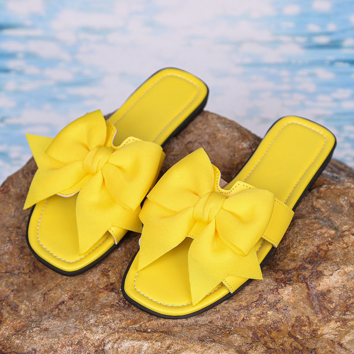 Damen Sandalen mit voluminösem Schleifenakzent und rutschfester Sohle R&B