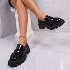 Damen Modische Lacklederschuhe mit robustem Profil R&B