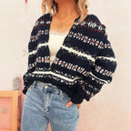 Damen gemütliche Strickjacke mit einzigartigem Weihnachtsdesign R&B
