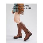 Damen Modische Stiefel mit verstellbaren Schnallen und robuster Sohle R&B