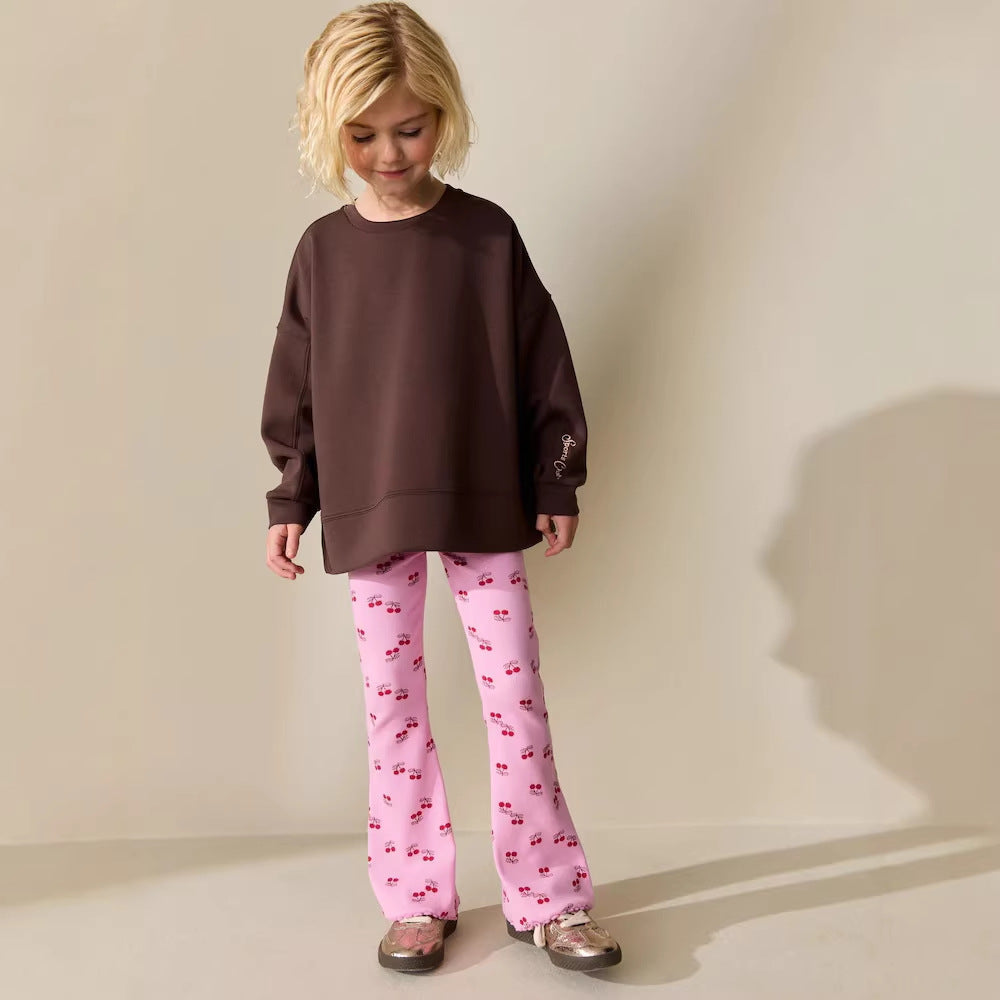 Mädchen Leggings mit fröhlichem Kirschmotiv R&B