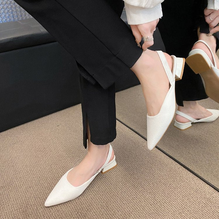 Damen Slingback-Pumps mit spitz zulaufendem Design und stylischem Blockabsatz R&B