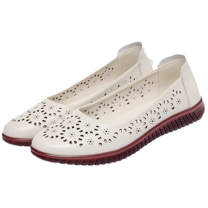 Damen Ballerinas mit atmungsaktiver Lochmusterung und flexiblem Sohlenkomfort R&B