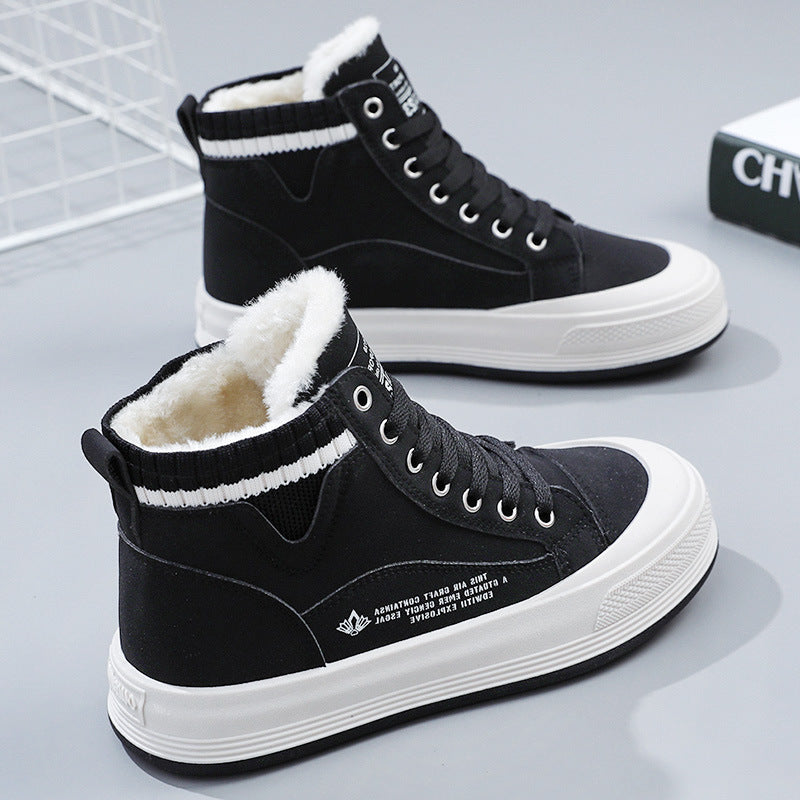 Damen gefütterte High-Top Sneakers mit strapazierfähigem Obermaterial und rutschfester Sohle R&B