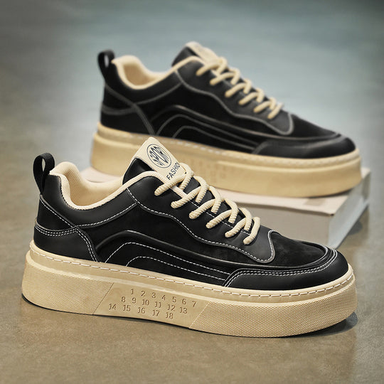 Damen Sportliche Plateau Sneakers mit robustem Lederoberteil und modischem Design R&B
