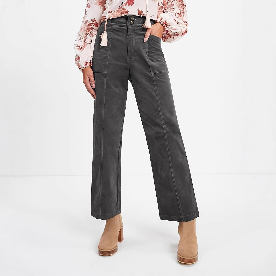 Damen Hochgeschnittene Bundfaltenhose R&B